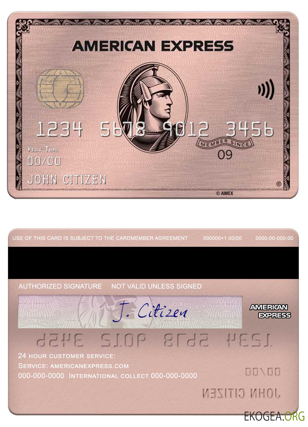 Carte Amex en métal doré rose, banque de l'Université du sud de l'Indiana, États Unis